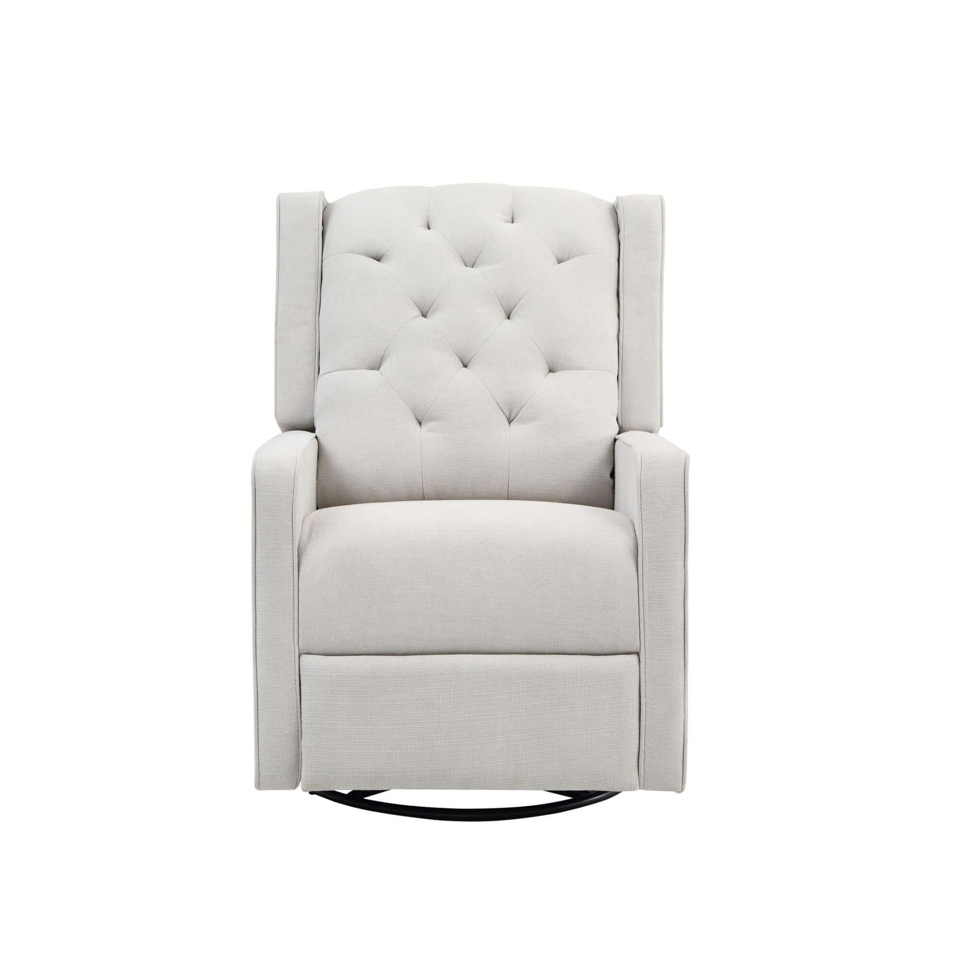 Ava Manual Swivel Glider Recliner - Front View of Ava Manual Swivel Glider Recliner Gray