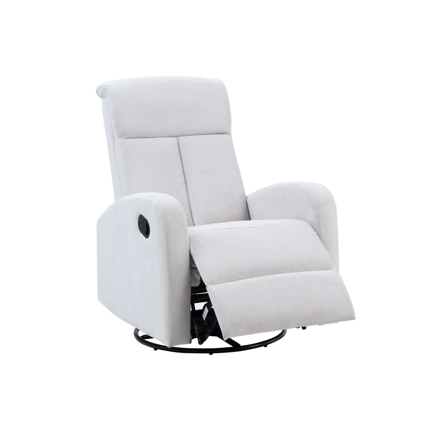 Amber Manual Swivel Glider Recliner - Inclined Side View of Amber Manual Swivel Glider Recliner Gray with Footrest