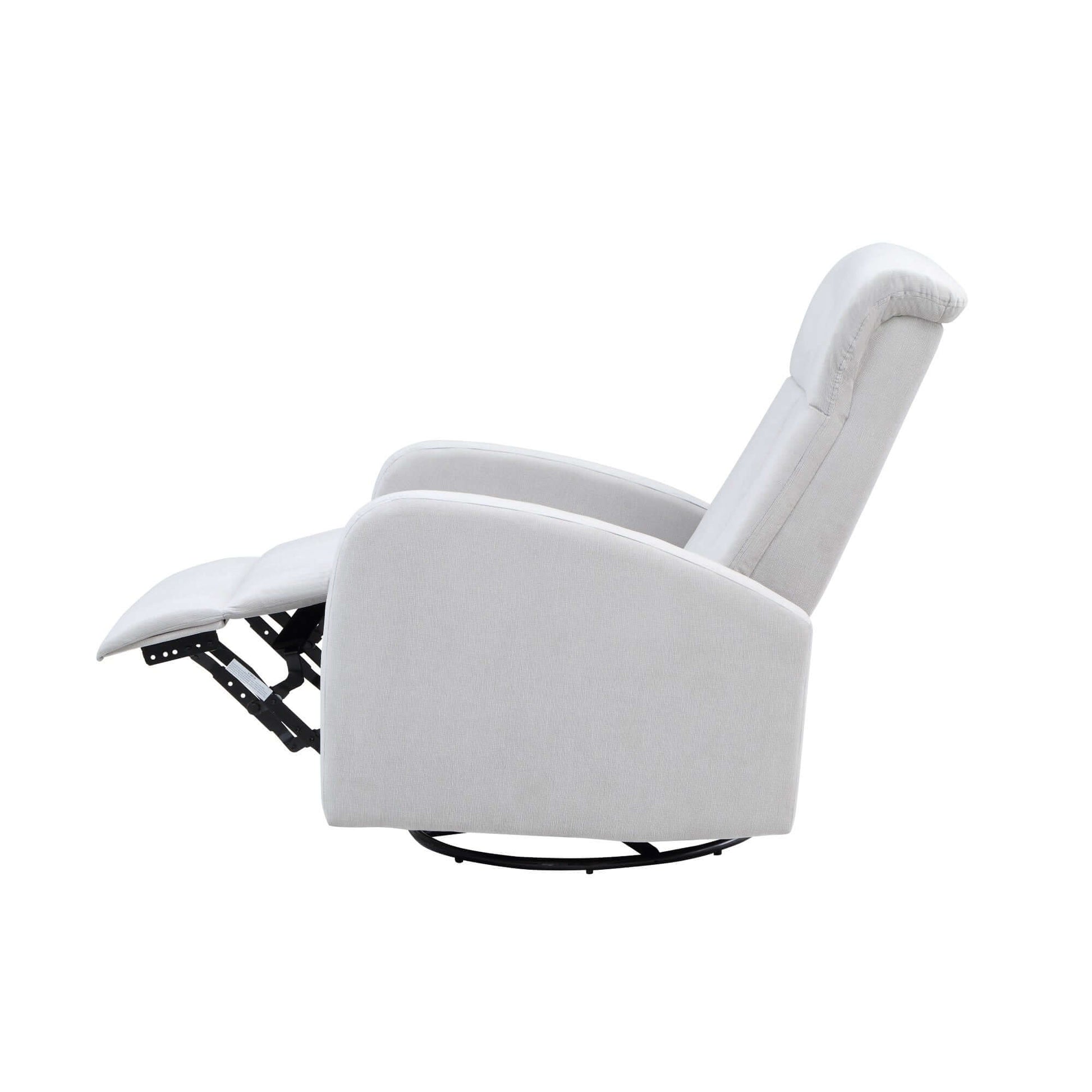 Amber Manual Swivel Glider Recliner - Side View of Amber Manual Swivel Glider Recliner Gray with Footrest