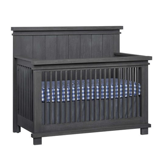 Hampton 4 In 1 Convertible Crib - Inclined Side View of Hampton 4 In 1 Convertible Crib Canyon Gray