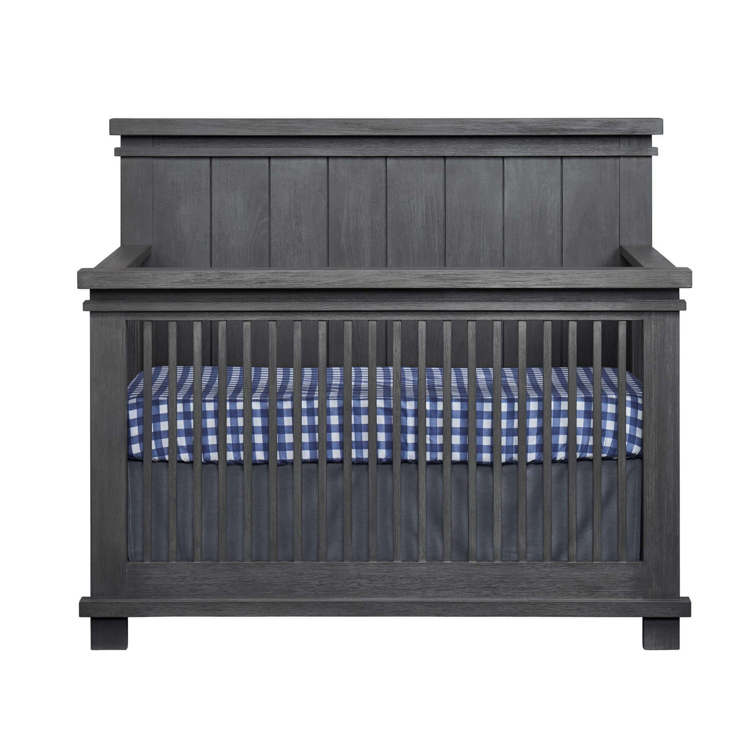 Hampton 4 In 1 Convertible Crib - Front View of Hampton 4 In 1 Convertible Crib Canyon Gray