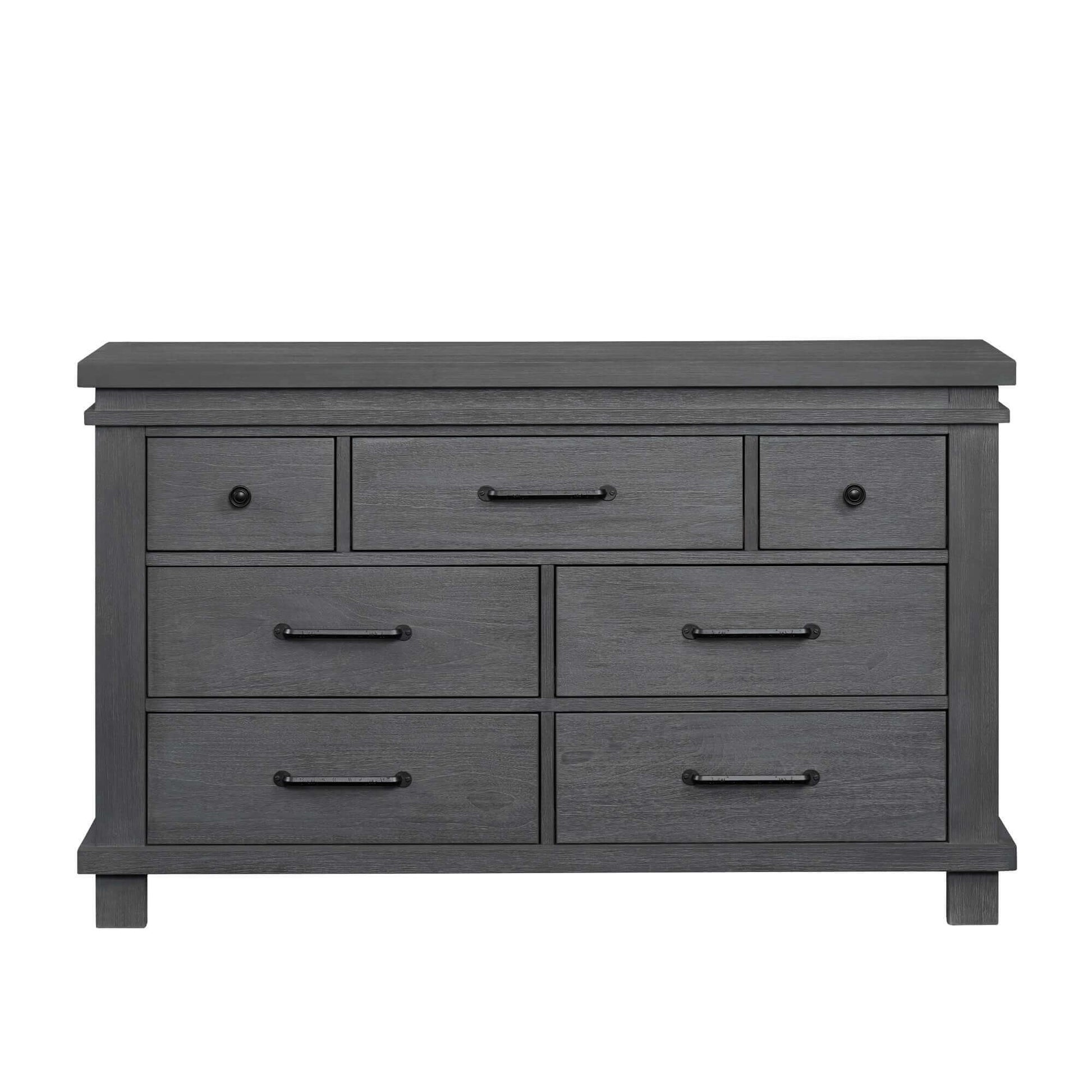 Hampton 7 Drawer Dresser - Front View of Hampton 7 Drawer Dresser Canyon Gray