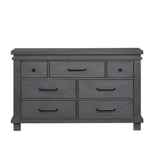 Hampton 7 Drawer Dresser - Front View of Hampton 7 Drawer Dresser Canyon Gray