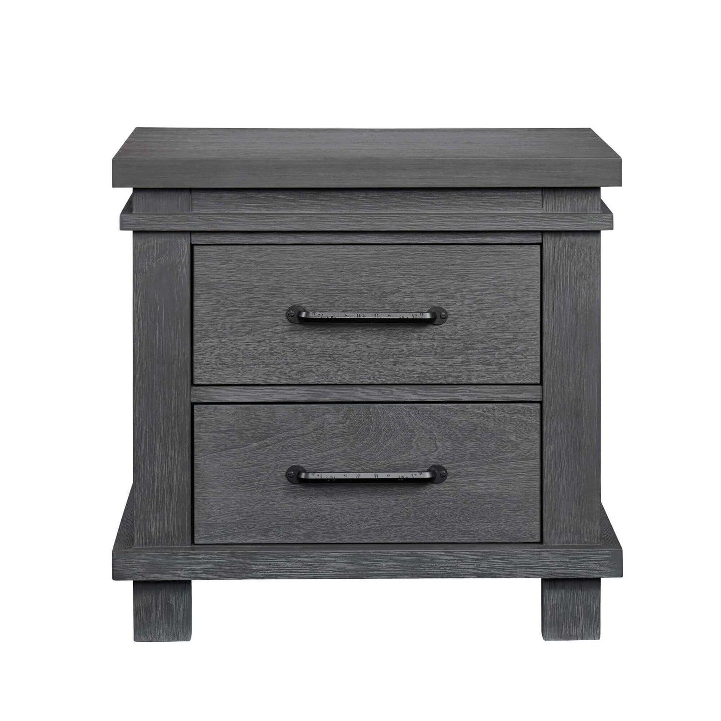 Hampton 2 Drawer Night Stand - Front View of Hampton 2 Drawer Night Stand Canyon Gray
