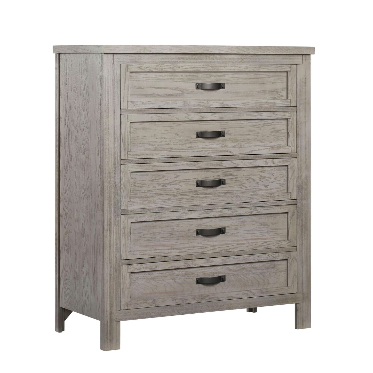 Hanover 5 Drawer Chest - Inclined Side View of Hanover 5 Drawer Chest Stone Wash