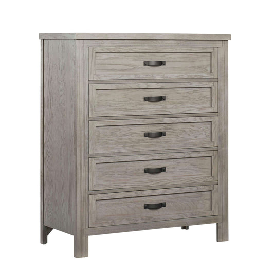Hanover 5 Drawer Chest - Inclined Side View of Hanover 5 Drawer Chest Stone Wash