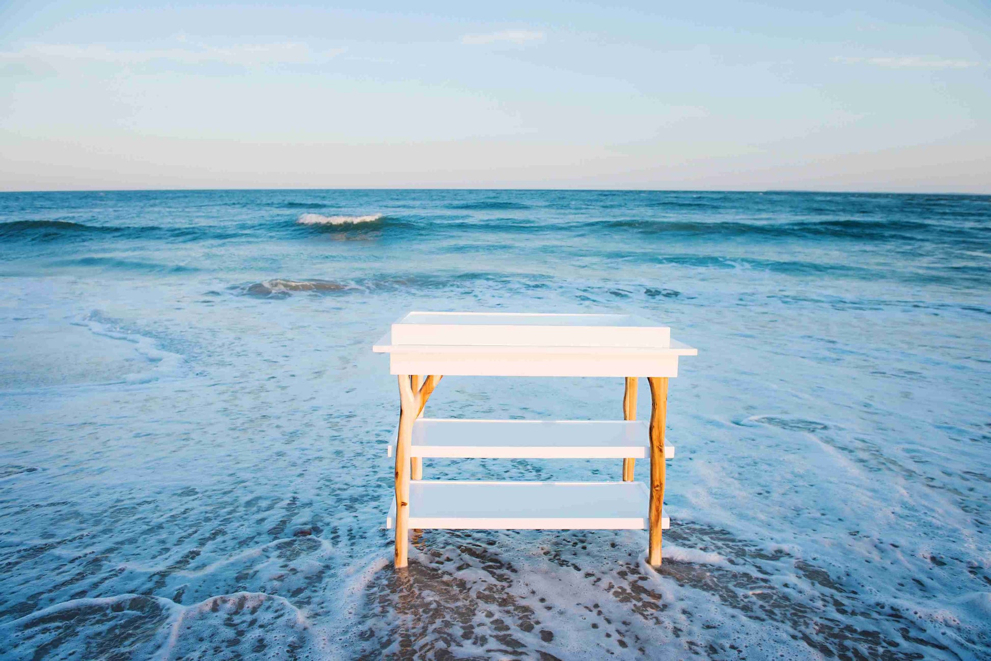 Branch Open Shelf Changing Table - Lifestyle Image of Open Shelf Changing Table Natural Snow
