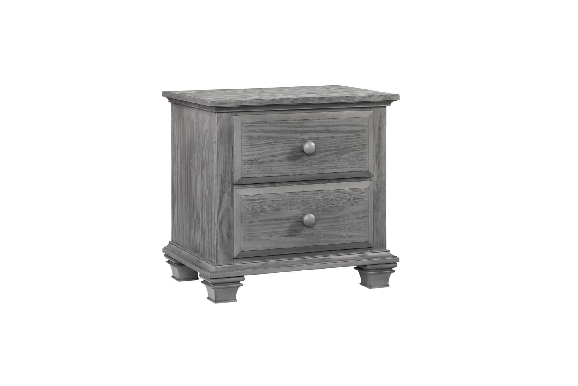 Kenilworth 2-Drawer Nightstand - Inclined Side View of Kenilworth 2-Drawer Nightstand Graphite Gray