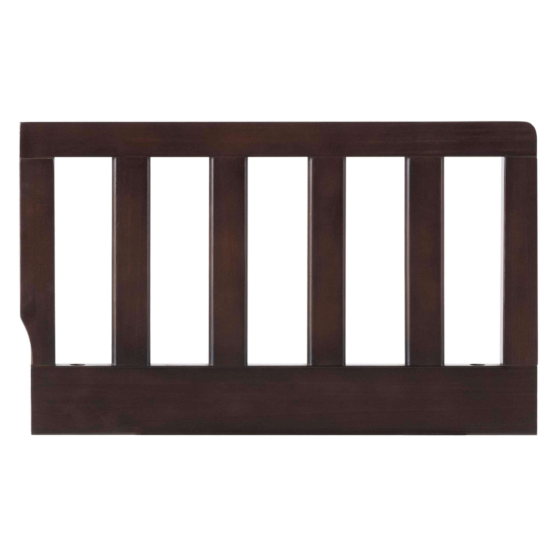 Lazio 4-in-1 Convertible Crib - Front View of Lazio Guard Rail Espresso