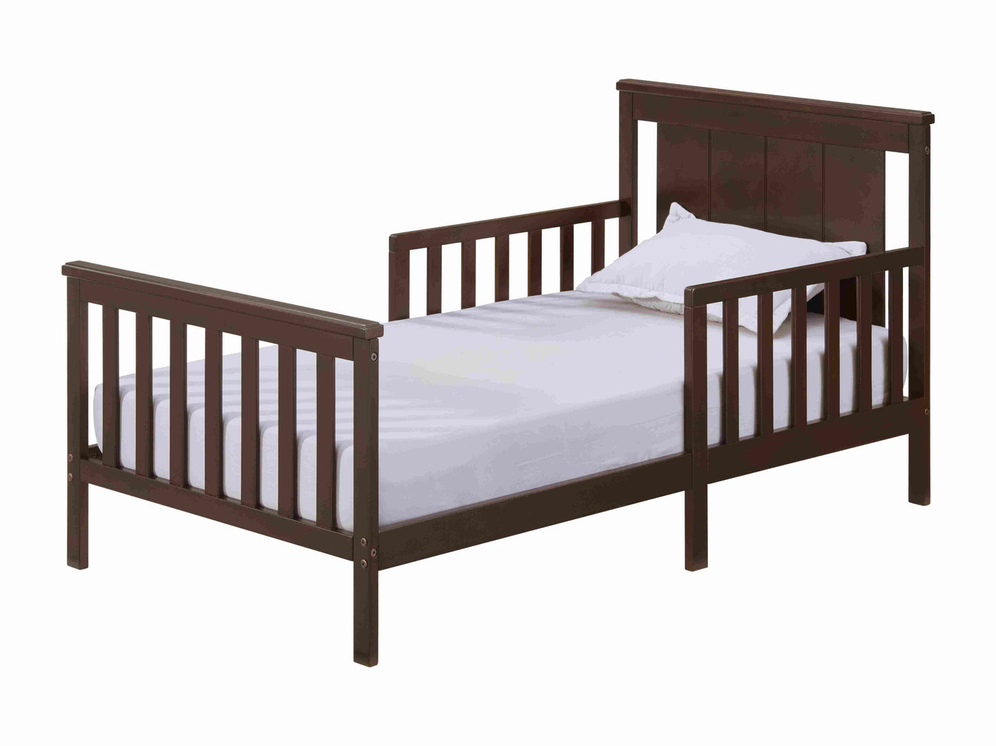 Lazio Toddler Bed - Side View of Toddler Bed Espresso