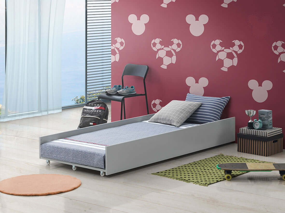 Trundle - Model 3739 - Lifestyle Image Inclined Side View of Trundle Model 3739 White-3