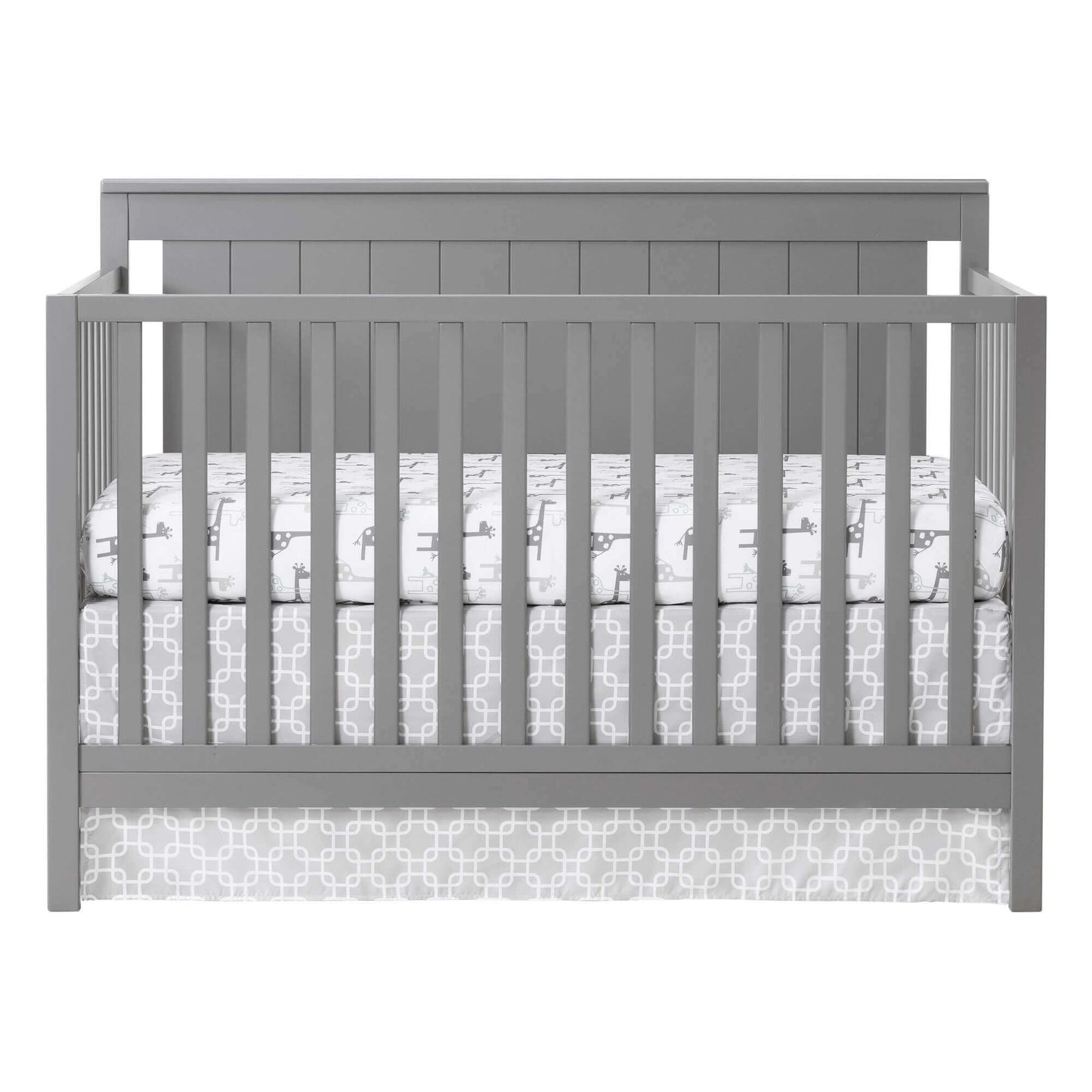 Lazio 4-in-1 Convertible Crib - Front View of Lazio 4-in-1 Convertible Crib Dove Gray