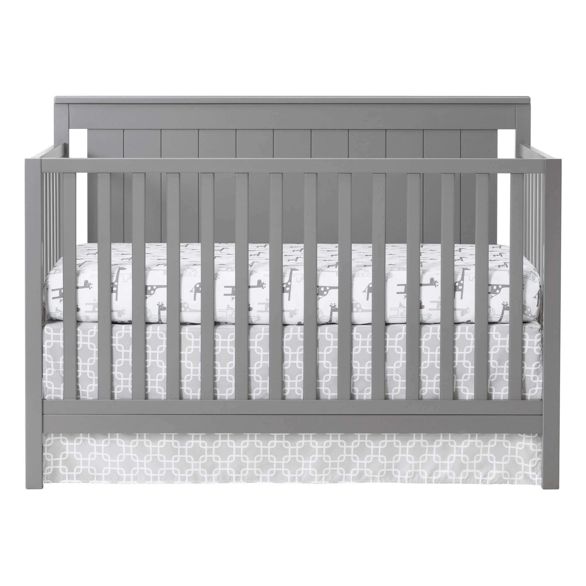 Lazio 4-in-1 Convertible Crib - Front View of Lazio 4-in-1 Convertible Crib Dove Gray