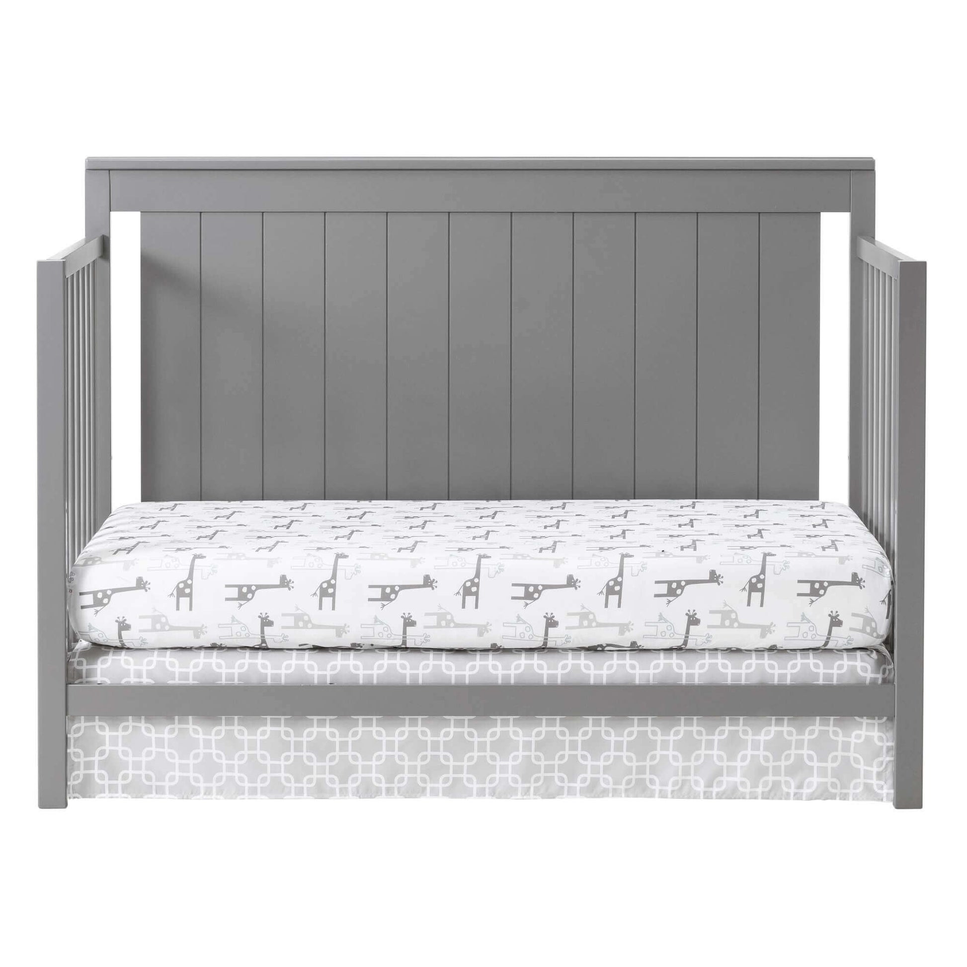 Lazio 4-in-1 Convertible Crib - Front View of Lazio Daybed Dove Gray