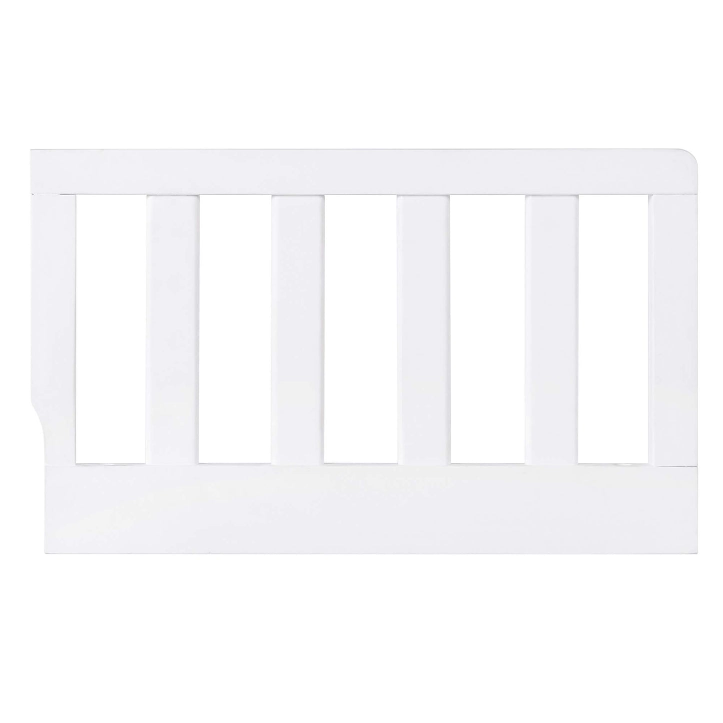 Lazio 4-in-1 Convertible Crib - Front View of Lazio Guard Rail Snow White