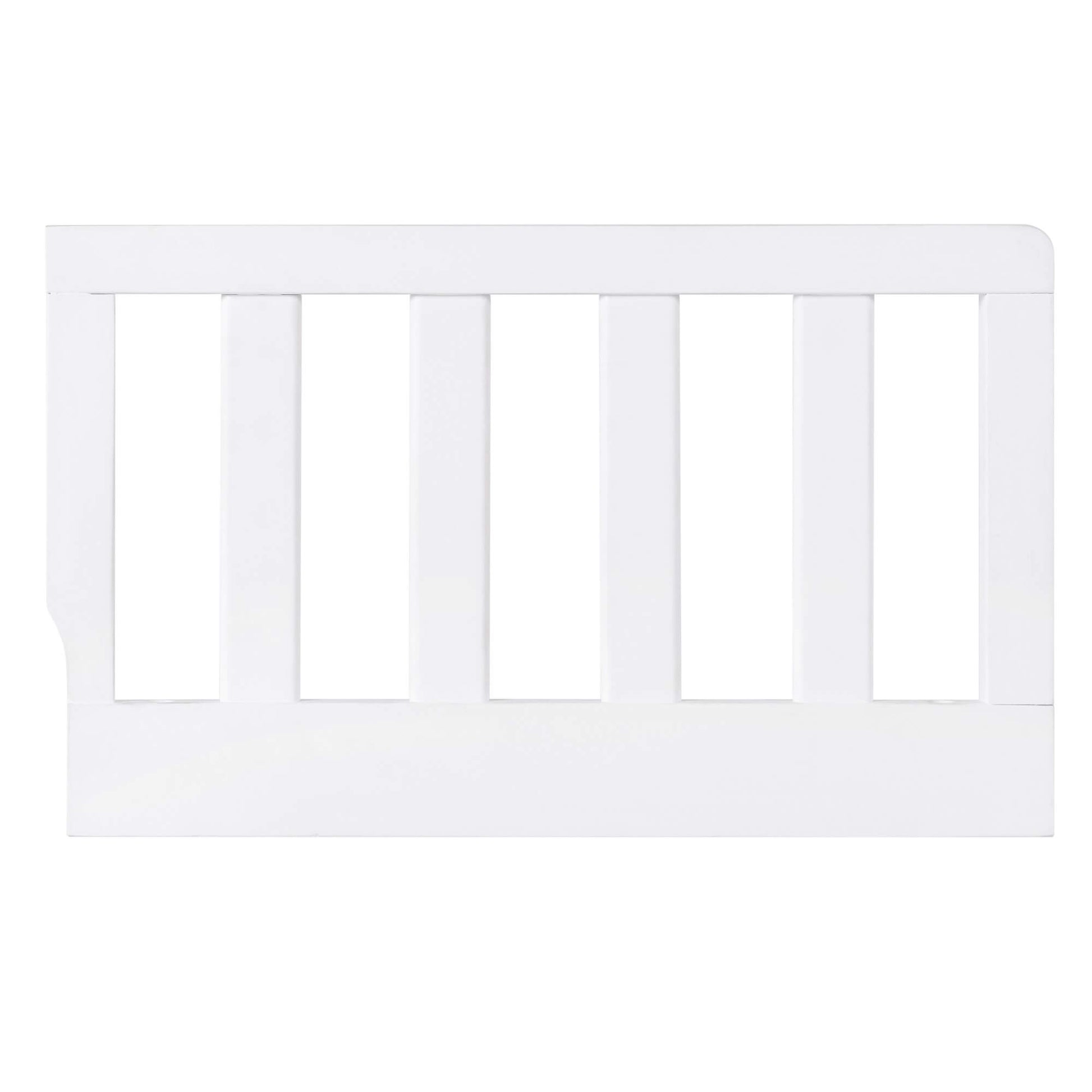 Lazio 4-in-1 Convertible Crib - Front View of Lazio Guard Rail Snow White