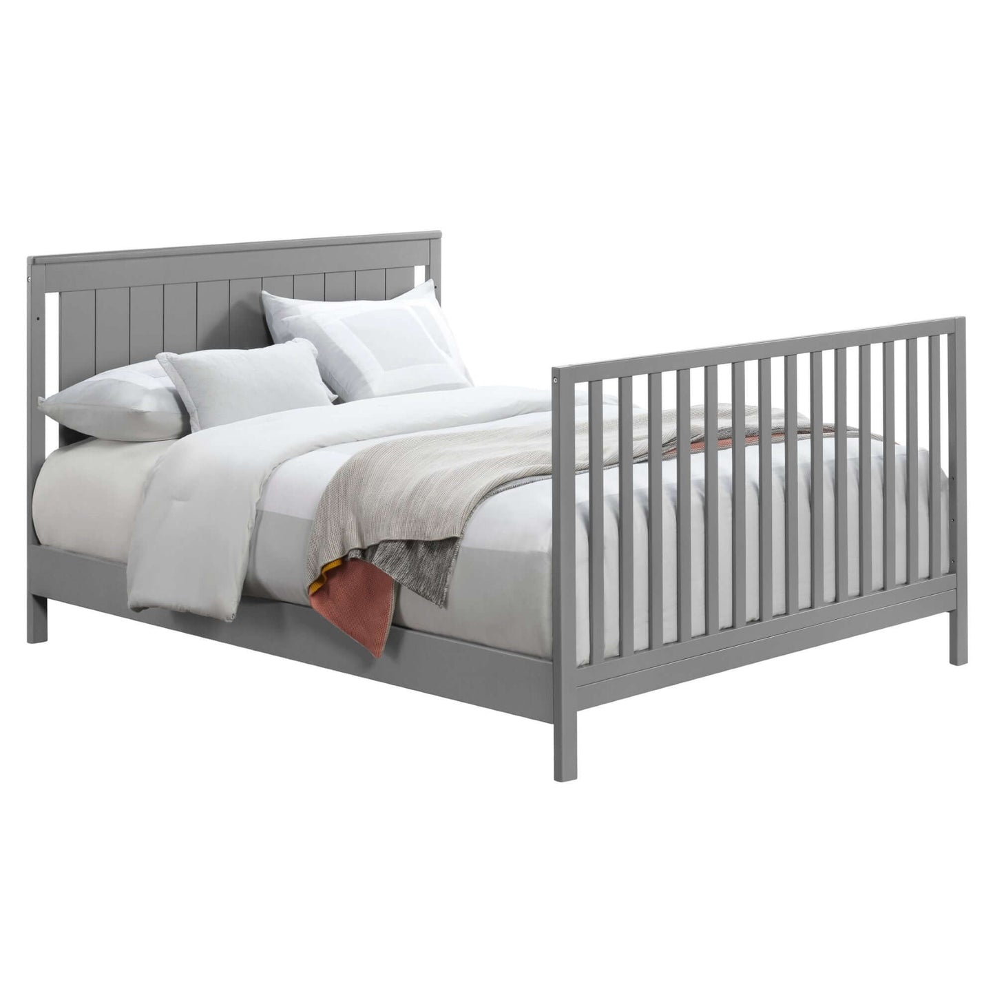 Lazio Full Bed Conversion Kit - Inclined Side View of Lazio Full Sized Bed Gray