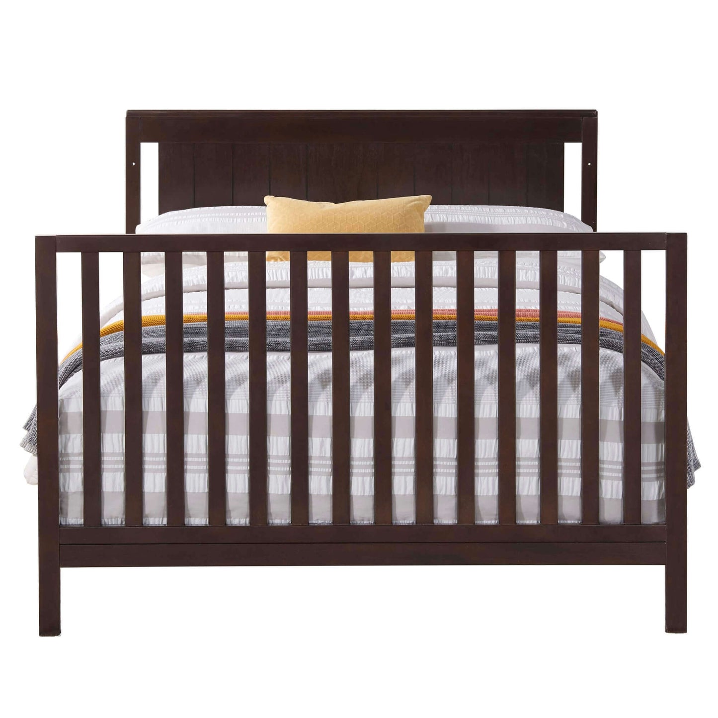 Lazio 4-in-1 Convertible Crib - Front View of Lazio Full Sized Bed Espresso