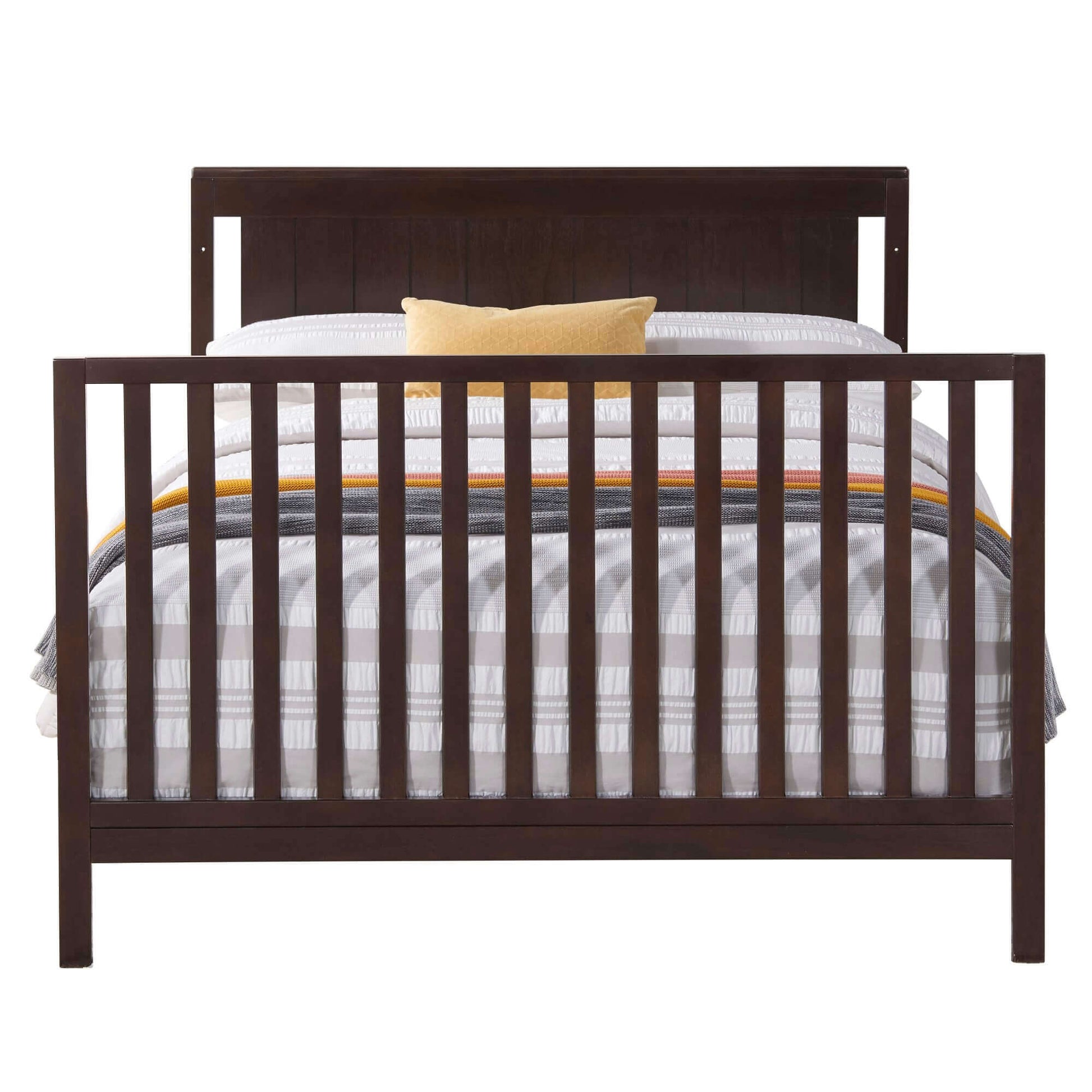 Lazio 4-in-1 Convertible Crib - Front View of Lazio Full Sized Bed Espresso