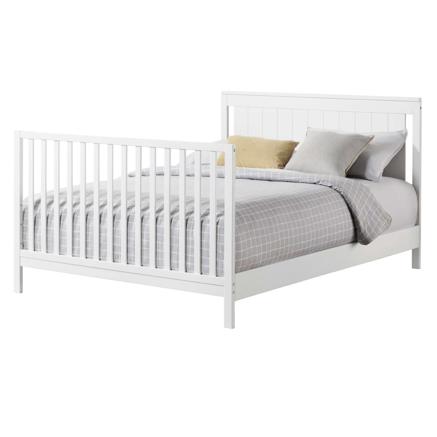 Lazio Full Bed Conversion Kit - Inclined Side View of Lazio Full Sized Bed White