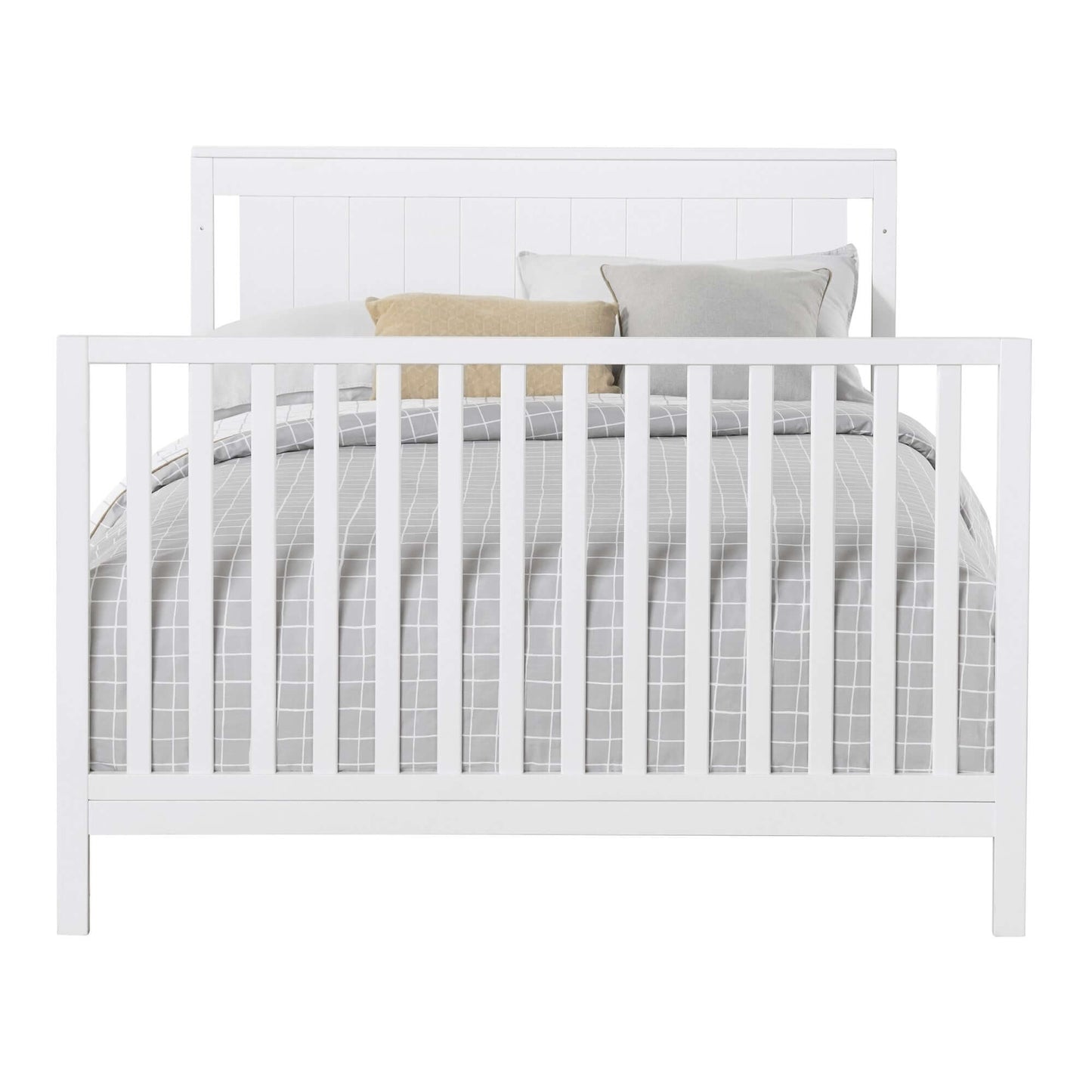 Lazio Full Bed Conversion Kit - Front View of Lazio Full Sized Bed White