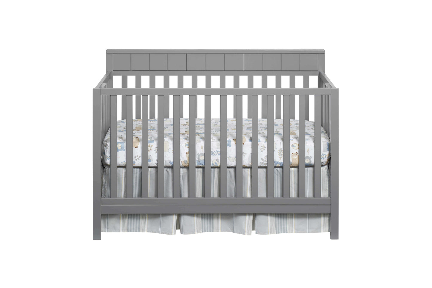 Logan 4-in-1 Convertible Crib - Front View of Logan 4-in-1 Convertible Crib Dove Gray
