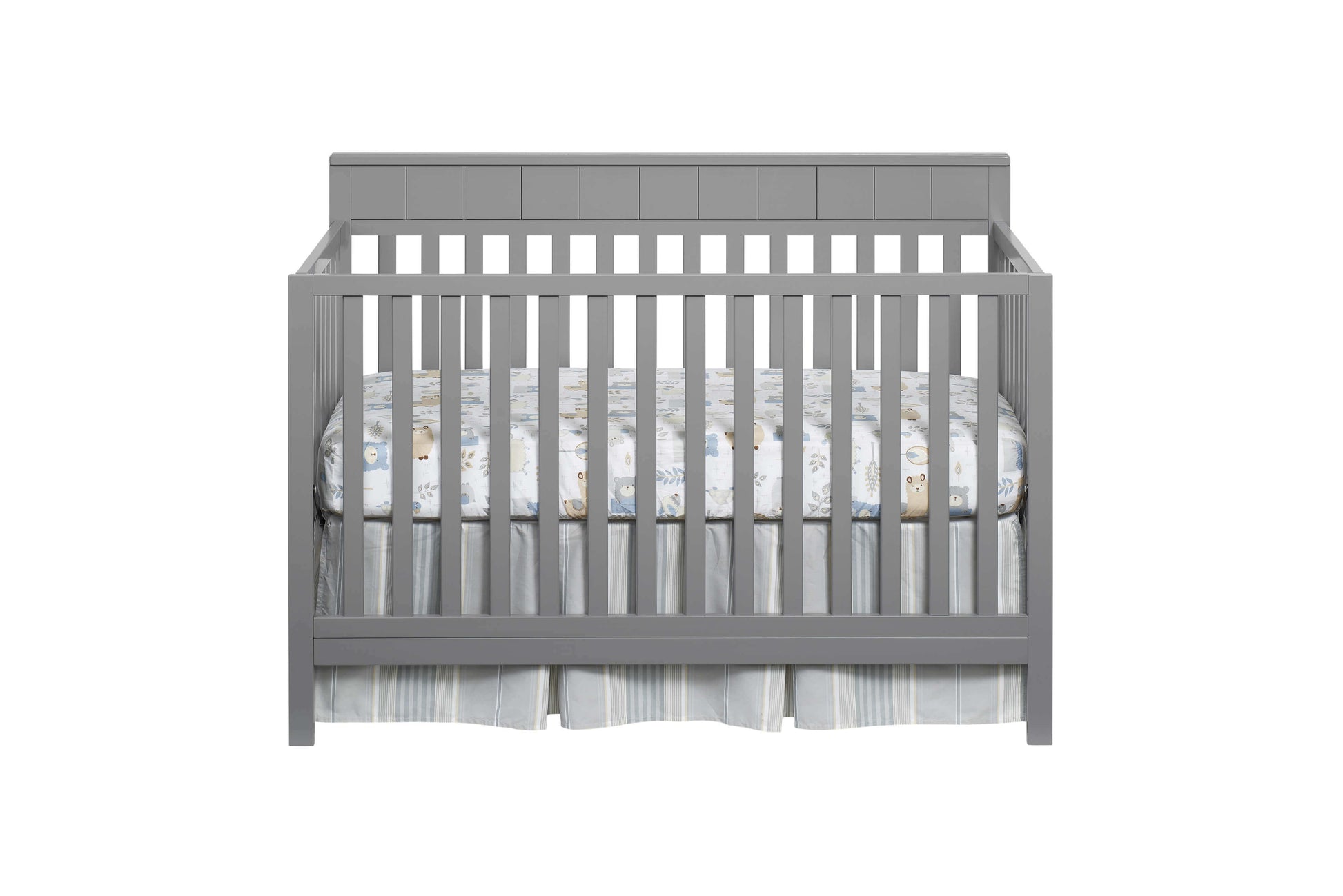 Logan 4-in-1 Convertible Crib - Front View of Logan 4-in-1 Convertible Crib Dove Gray