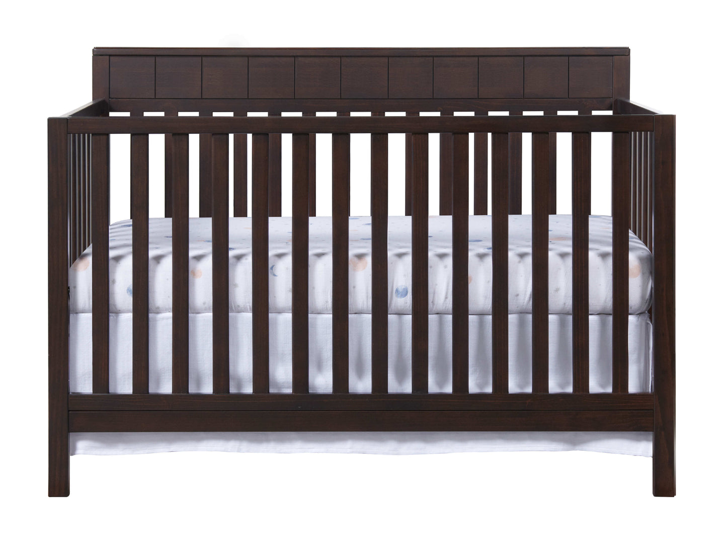 Logan 4-in-1 Convertible Crib - Front View of Logan 4-in-1 Convertible Crib Espresso