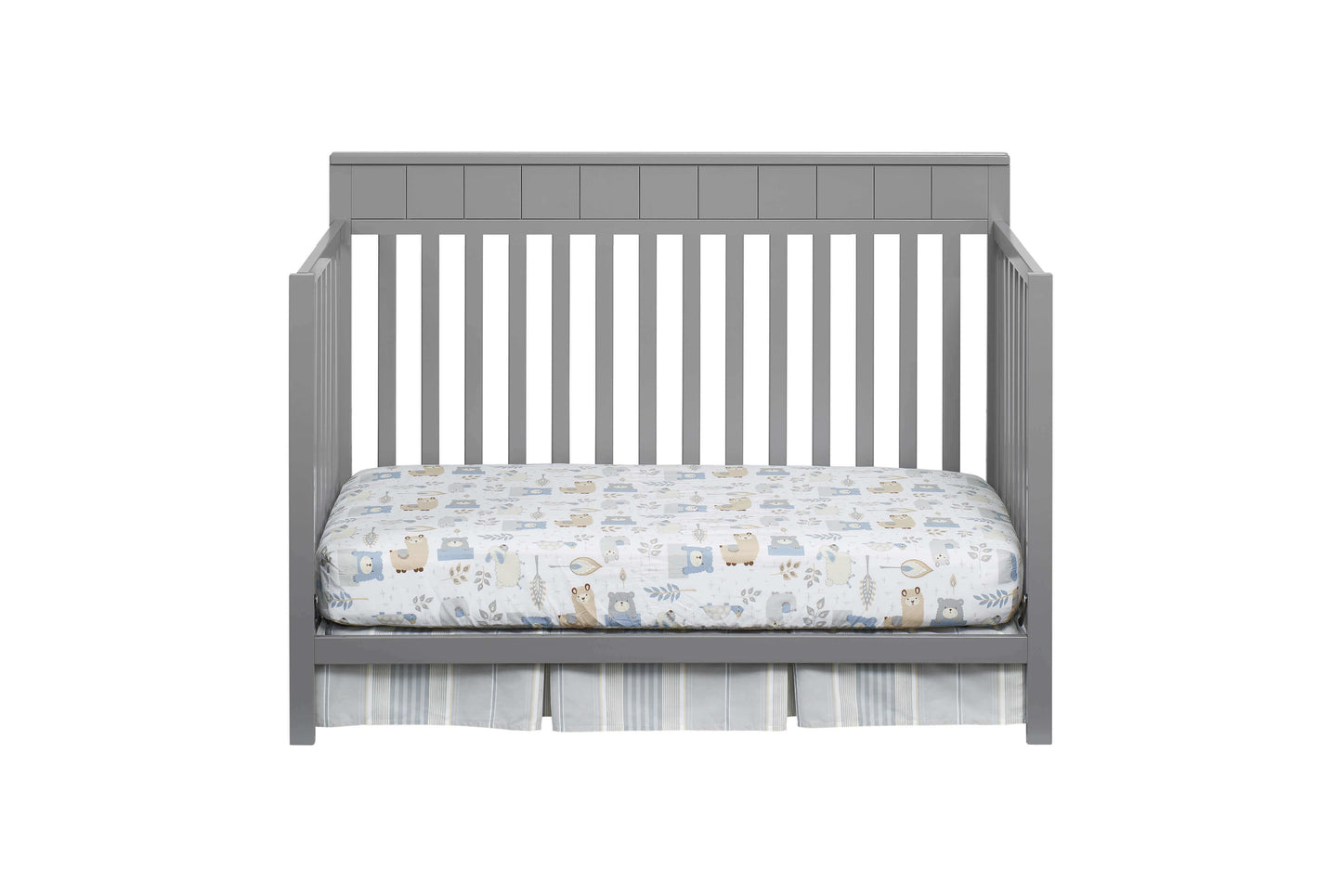 Logan 4-in-1 Convertible Crib - Front View of Logan Daybed Dove Gray