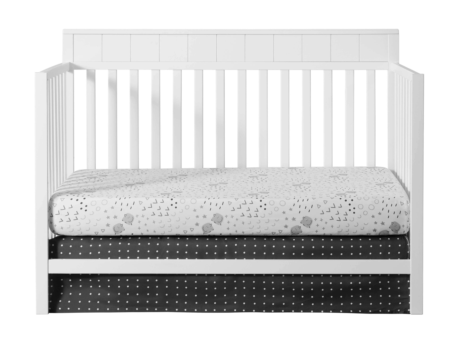 Logan 4-in-1 Convertible Crib - Front View of Logan Daybed Snow White