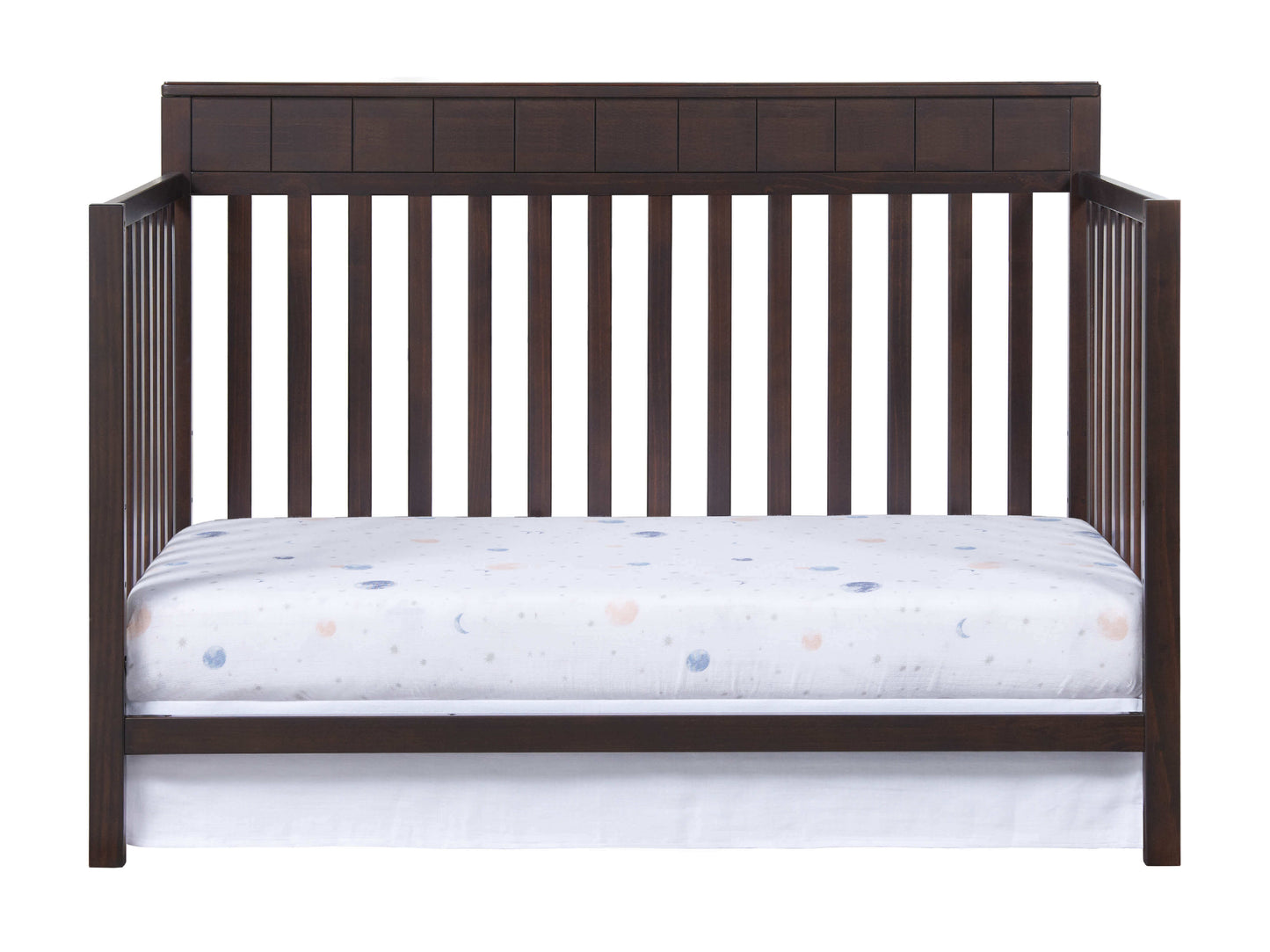 Logan 4-in-1 Convertible Crib - Front View of Logan Daybed Espresso