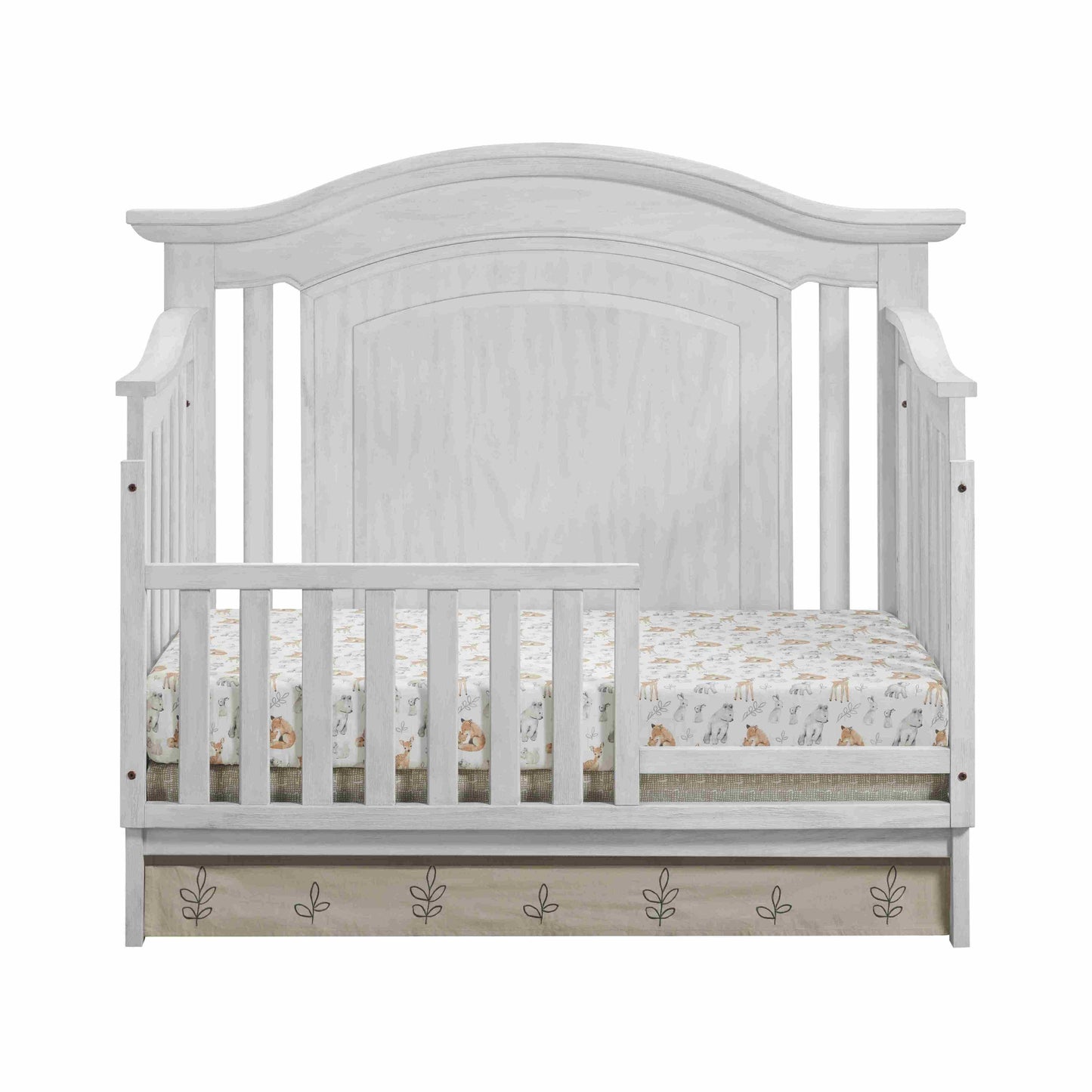 London Lane Guard Rail - Front View of London Lane Crib with Guard Rail White