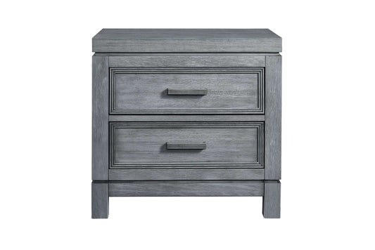 Manchester 2 Drawer Night Stand - Front View of Manchester 2 Drawer Night Stand Rustic Gray