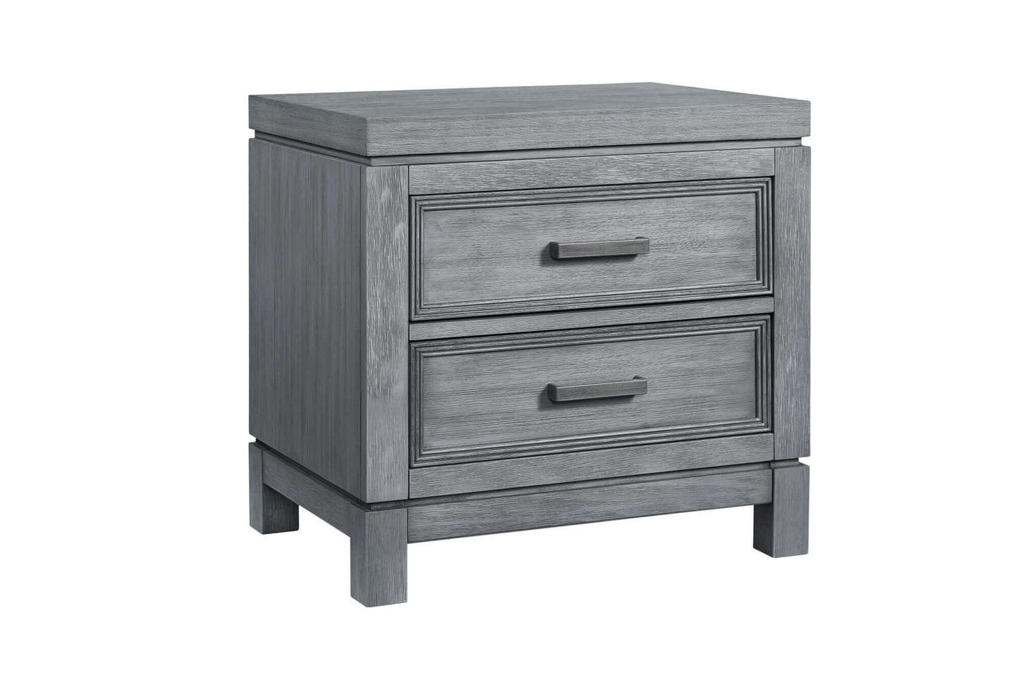 Manchester 2 Drawer Night Stand - Inclined Side View of Manchester 2 Drawer Night Stand Rustic Gray