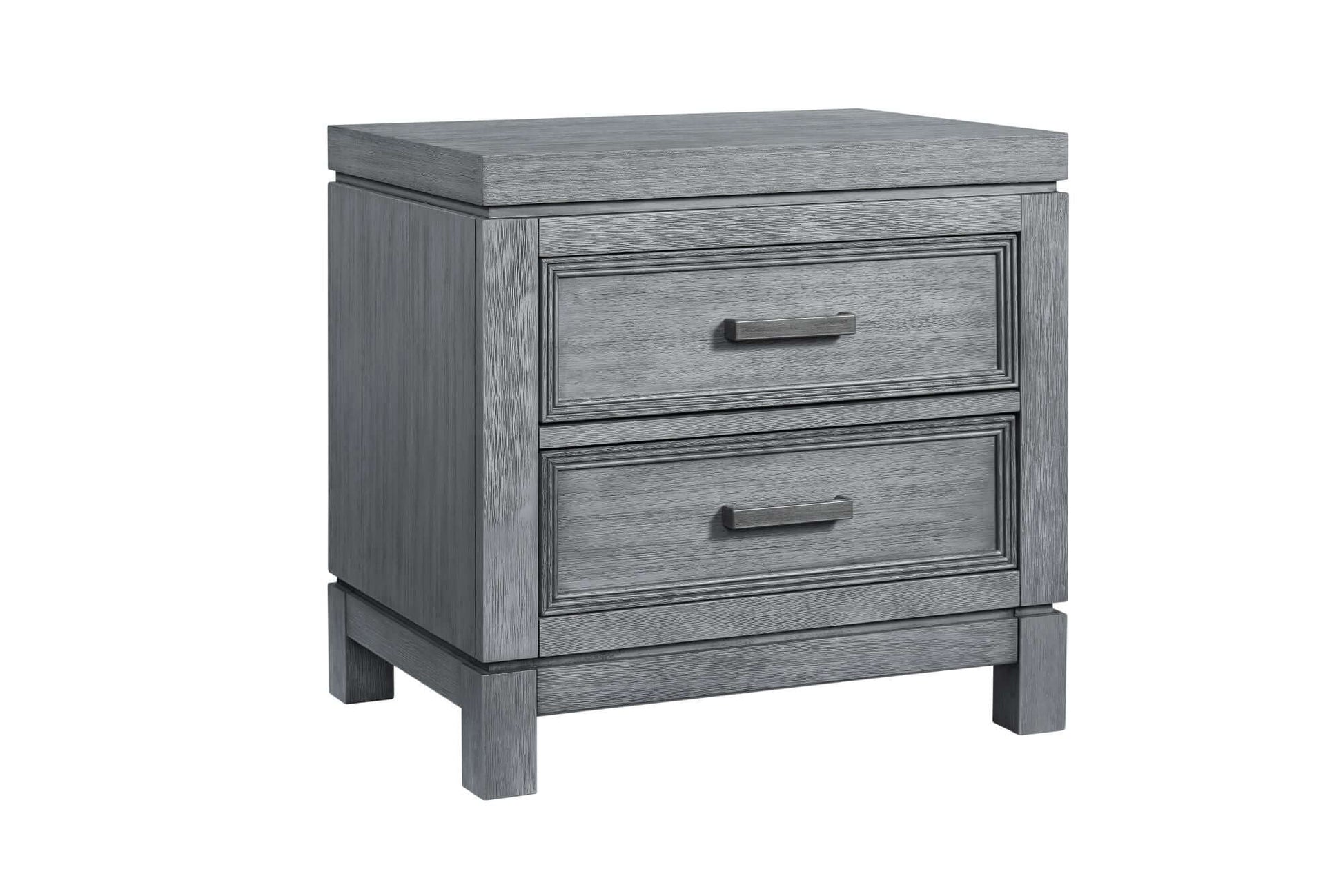 Manchester 2 Drawer Night Stand - Inclined Side View of Manchester 2 Drawer Night Stand Rustic Gray