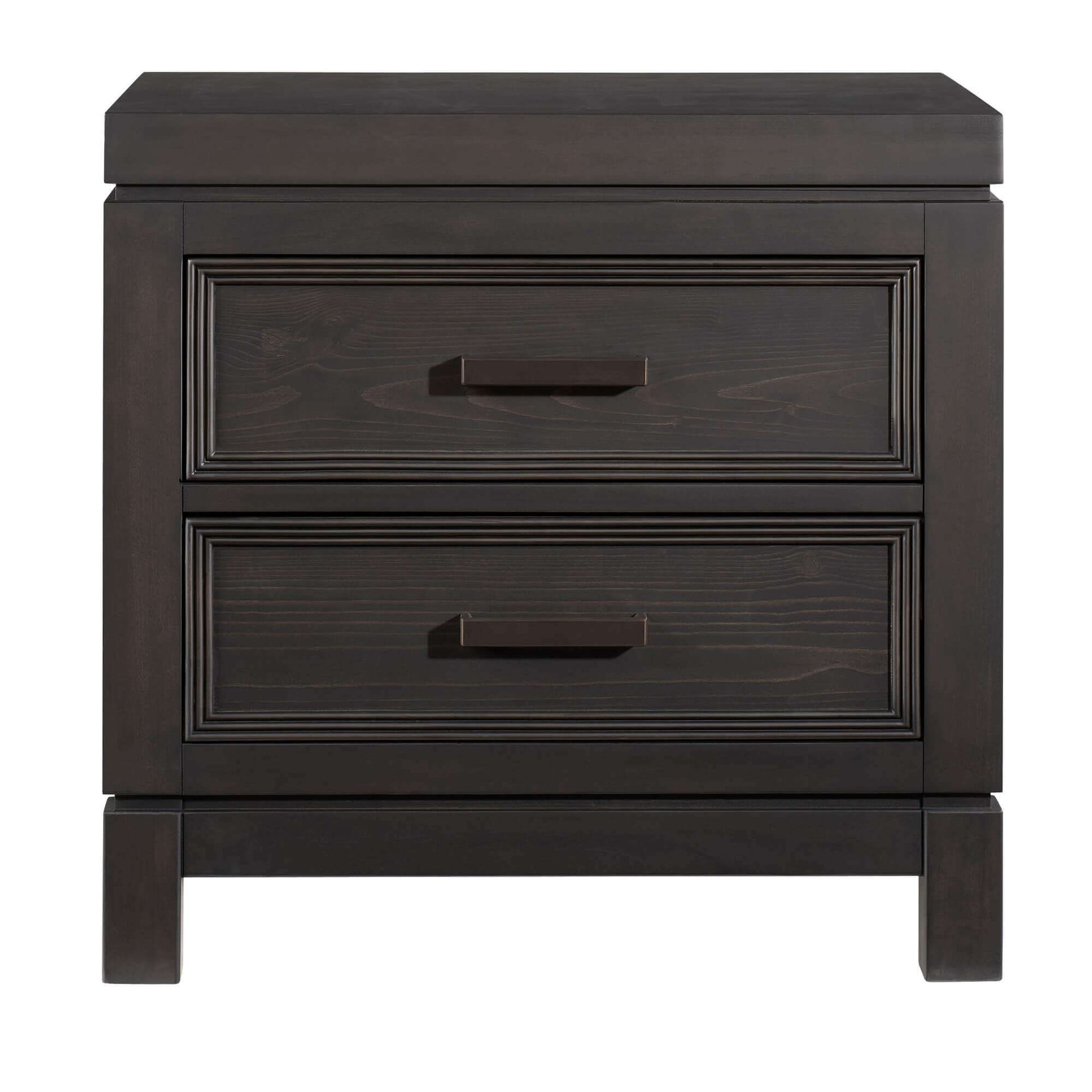 Manchester 2 Drawer Night Stand - Front View of Manchester 2 Drawer Night Stand Black Iron