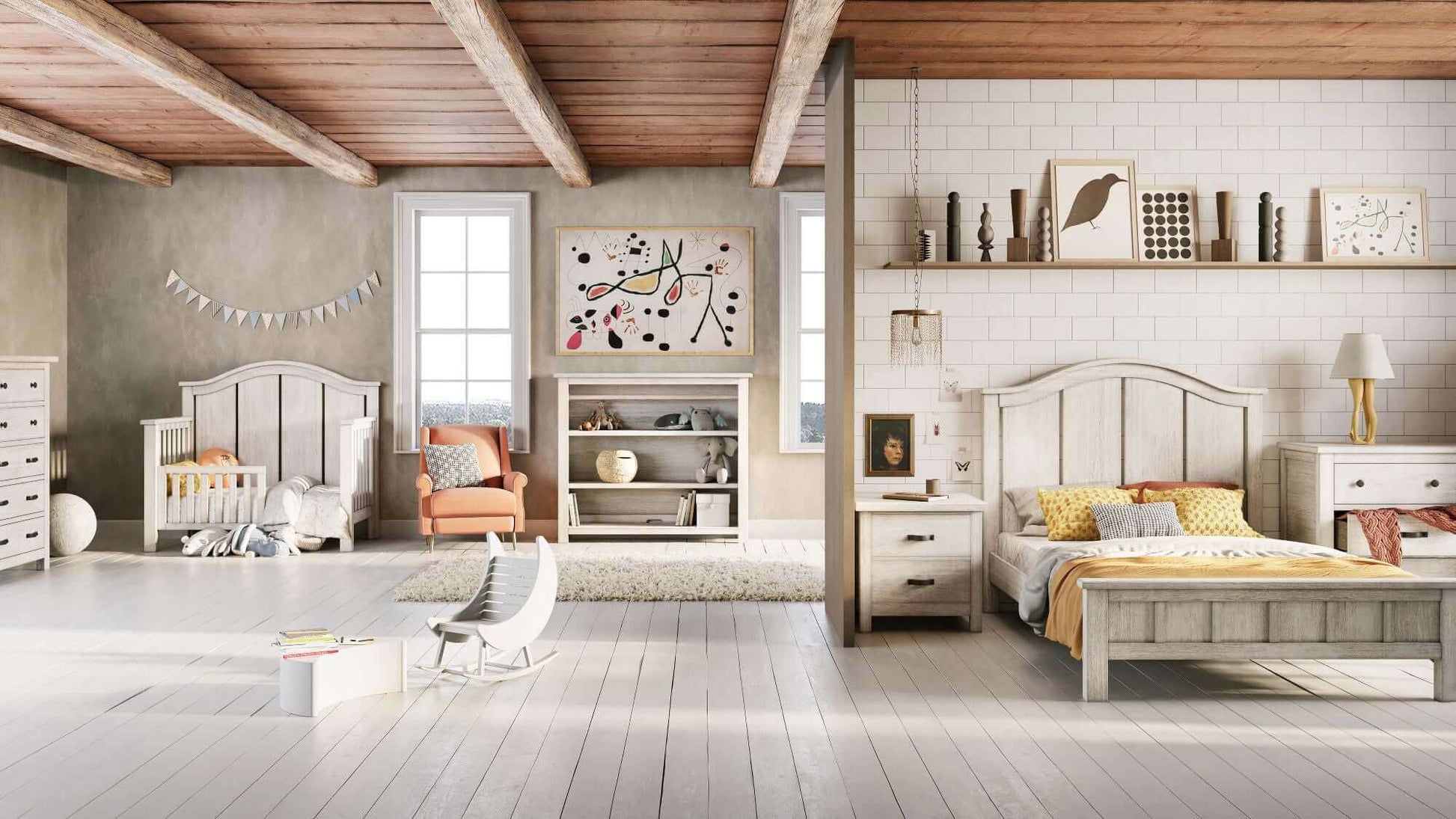 Relic Arch 4-in-1 Convertible Crib - Full Lifestyle Image of All Relic's Product Cloud