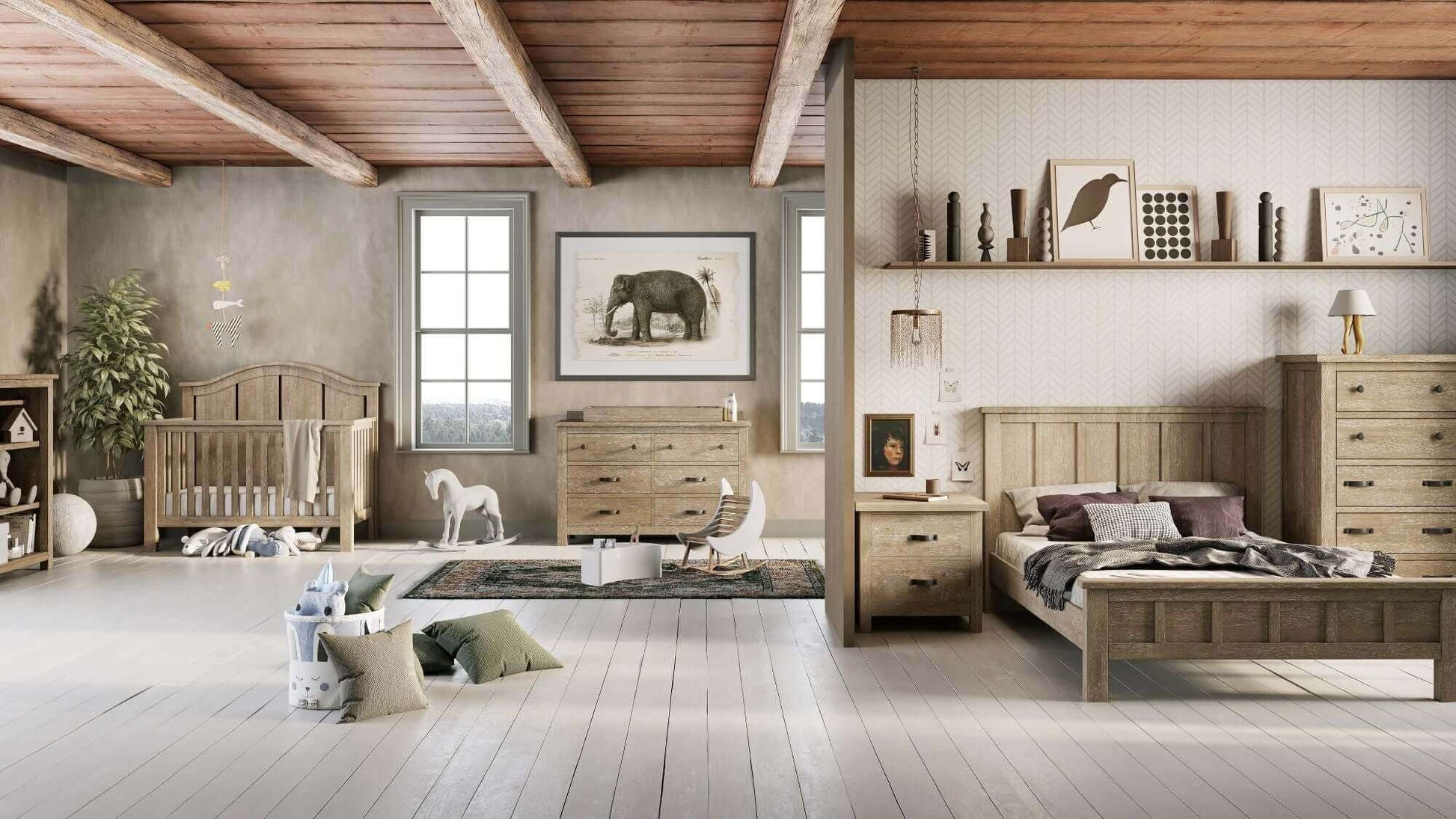 Relic 2-Drawer Nightstand - Full Size Lifestyle Image of All relic Products Fossil