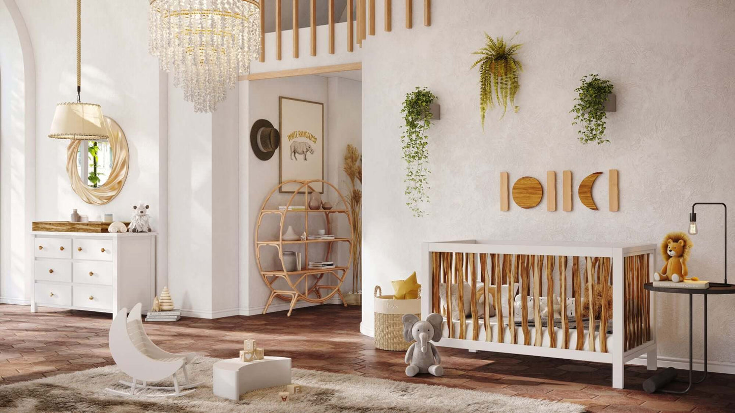 Branch 4 in 1 Convertible Crib - Lifestyle Image of All Branch products