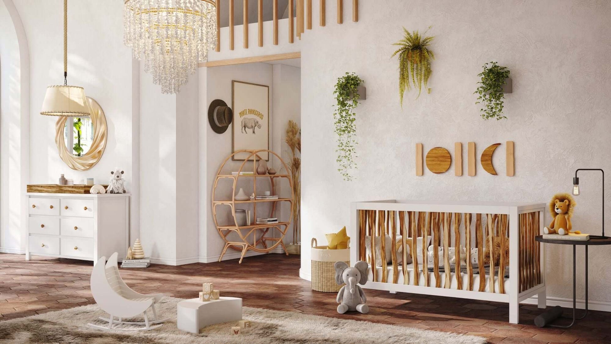 Branch 4 in 1 Convertible Crib - Lifestyle Image of All Branch products