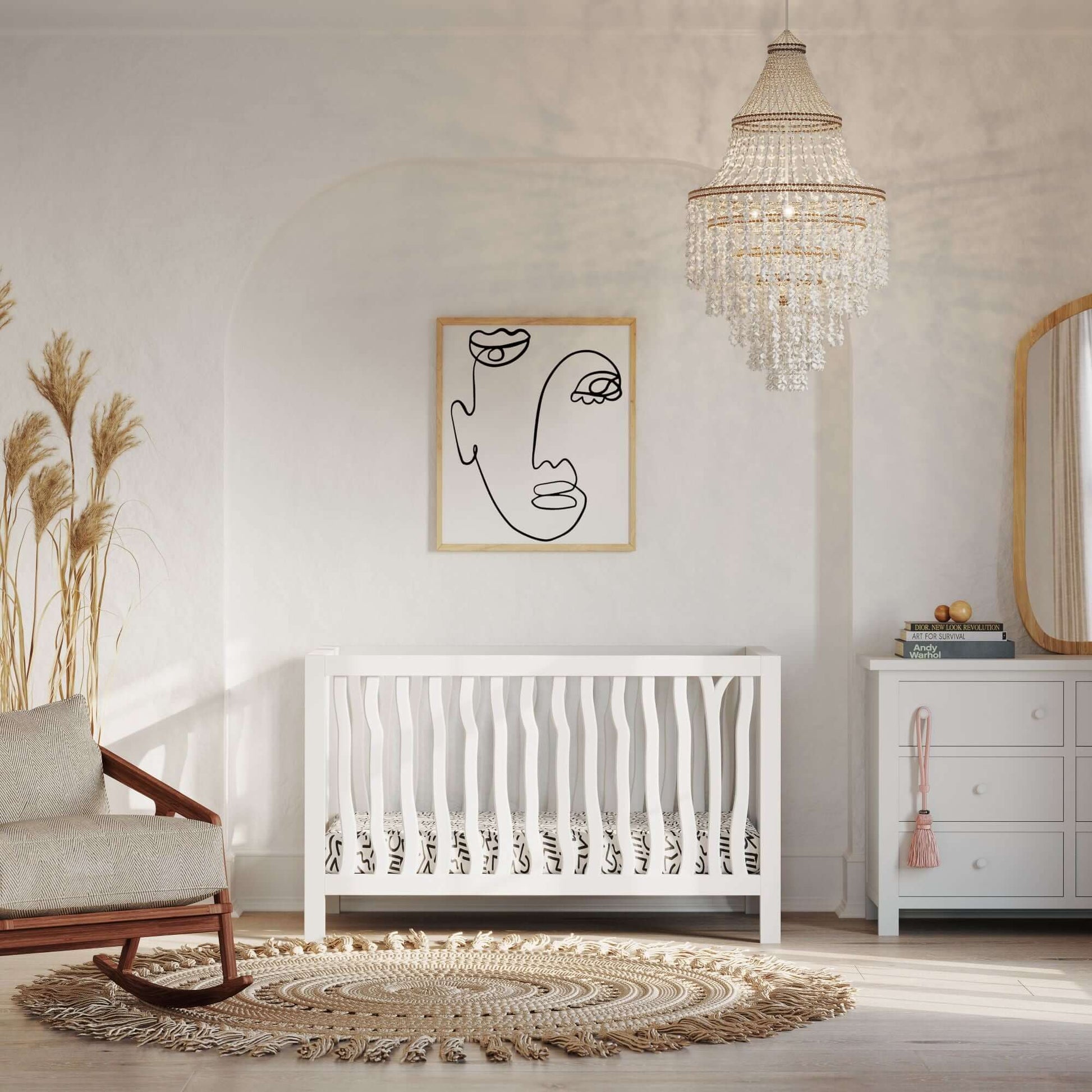 Branch 4 in 1 Convertible Crib - Lifestyle Image of 4 in 1 Convertible Crib Snow White