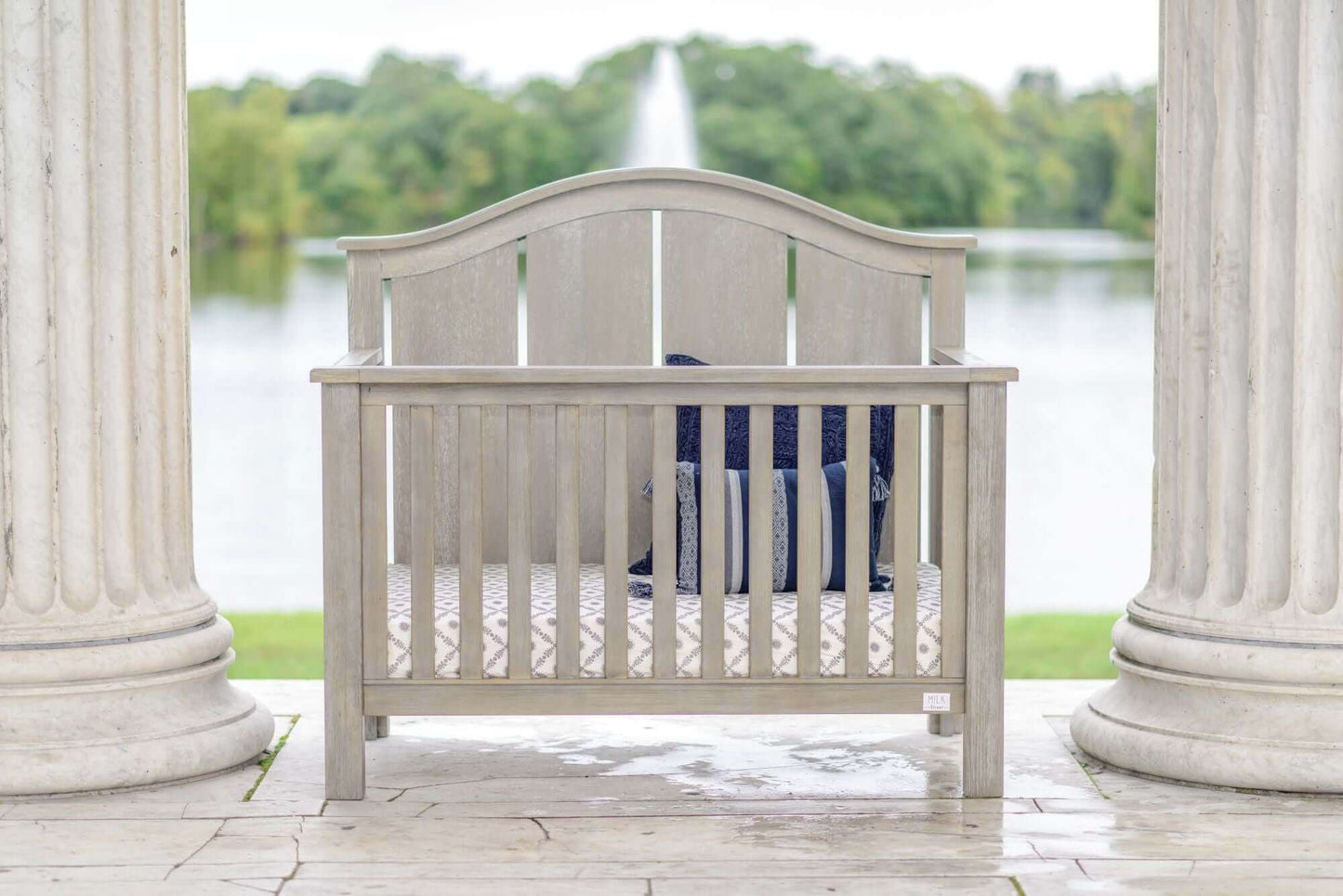 Relic Arch 4-in-1 Convertible Crib - Lifestyle Image Toddler Bed Conversion Kit Cloud