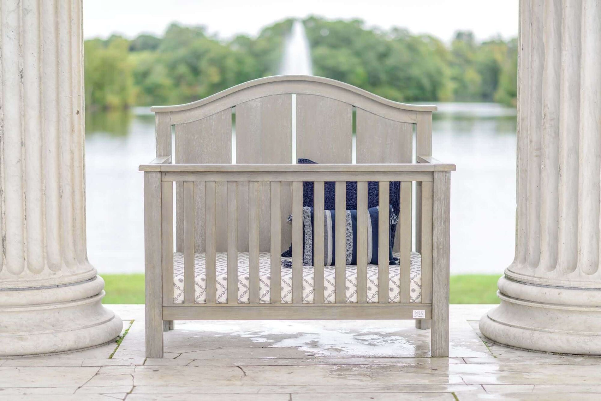 Relic Arch 4-in-1 Convertible Crib - Lifestyle Image Toddler Bed Conversion Kit Cloud