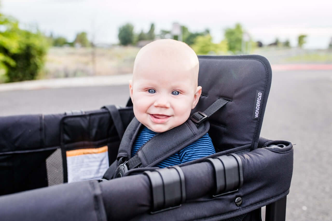 W4 Original Quad Stroller Wagon - Lifestyle Image View of Wagon Blue