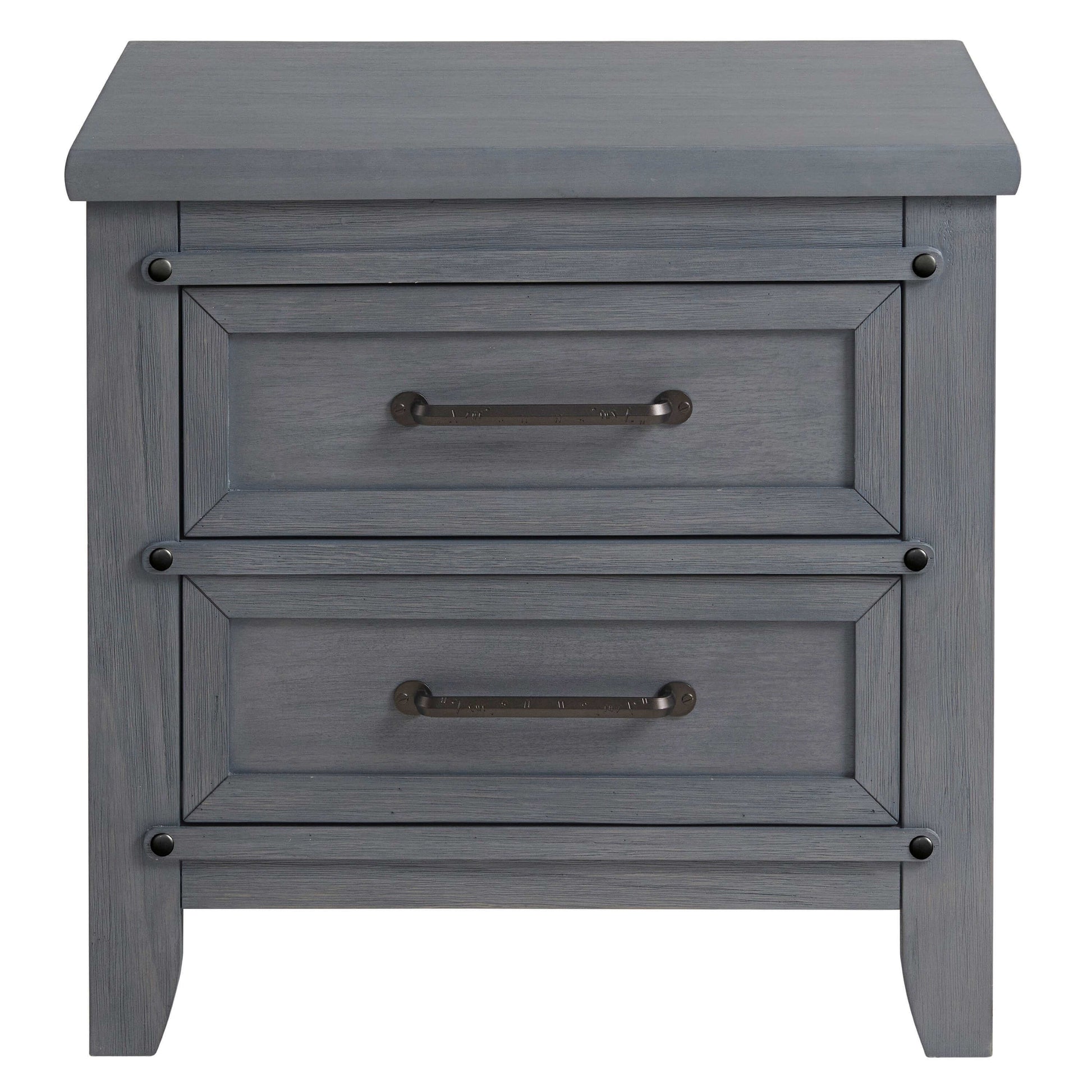 Ellison 2 Drawer Night Stand - Front View of Ellison 2 Drawer Night Stand Ash Gray