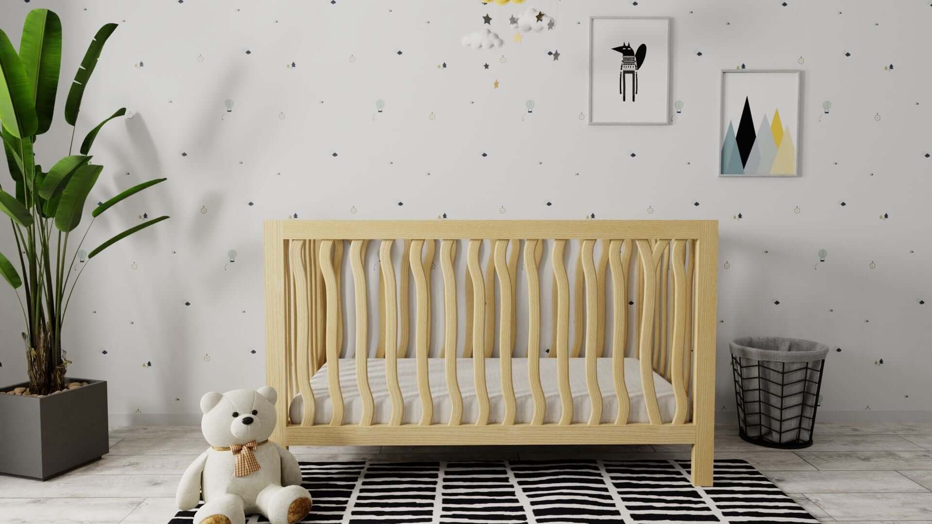Branch 4 in 1 Convertible Crib - Lifestyle Image of 4 in 1 Convertible Crib Natural