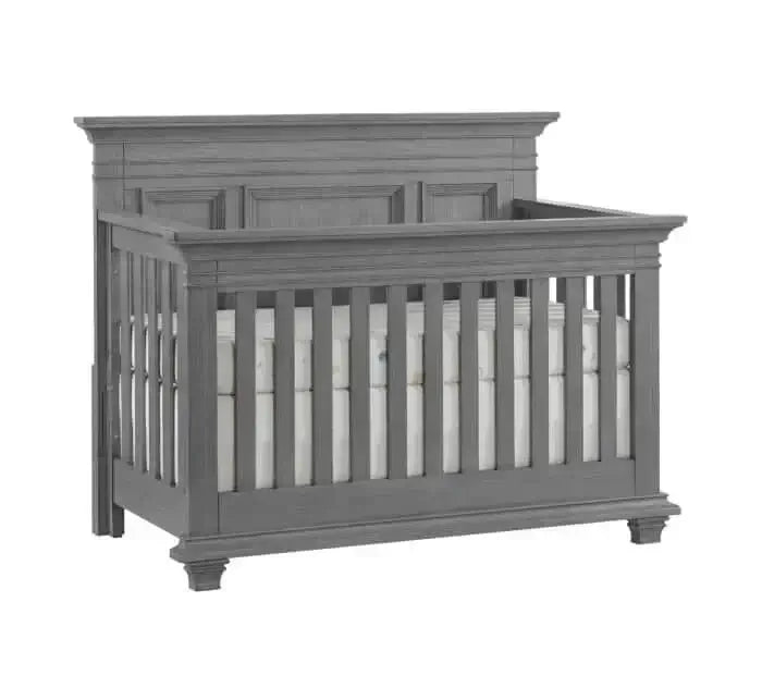Weston 4 In 1 Convertible Crib - Inclined Side View of Weston 4 In 1 Convertible Crib Graphite Gray