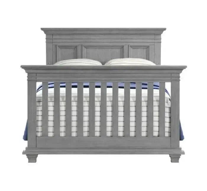 Weston 4 In 1 Convertible Crib - Front View of Weston Full Sized Bed Graphite Gray
