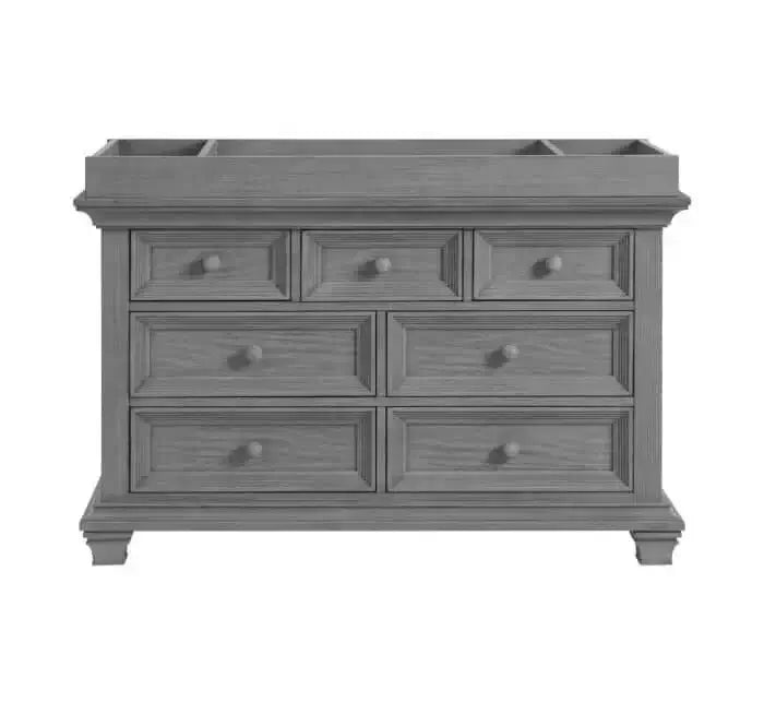 Weston 7 Drawer Dresser - Front View of Weston 7 Drawer Dresser Dusk Gray with Changing Topper