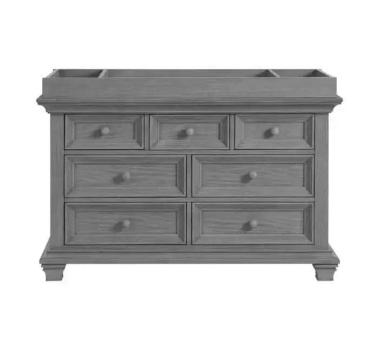 Weston 7 Drawer Dresser - Front View of Weston 7 Drawer Dresser Dusk Gray with Changing Topper